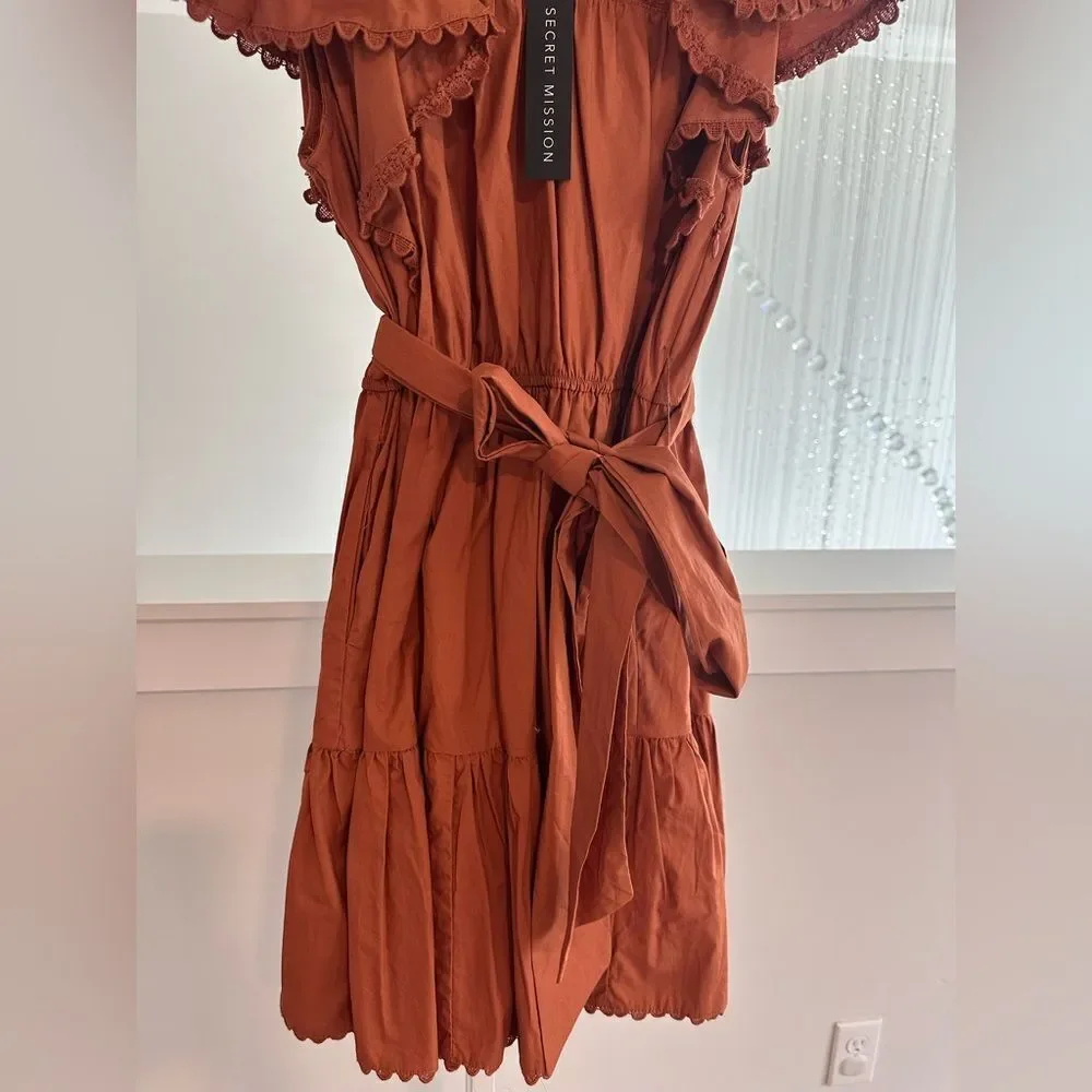 Secret mission bartolina dusty orange dress